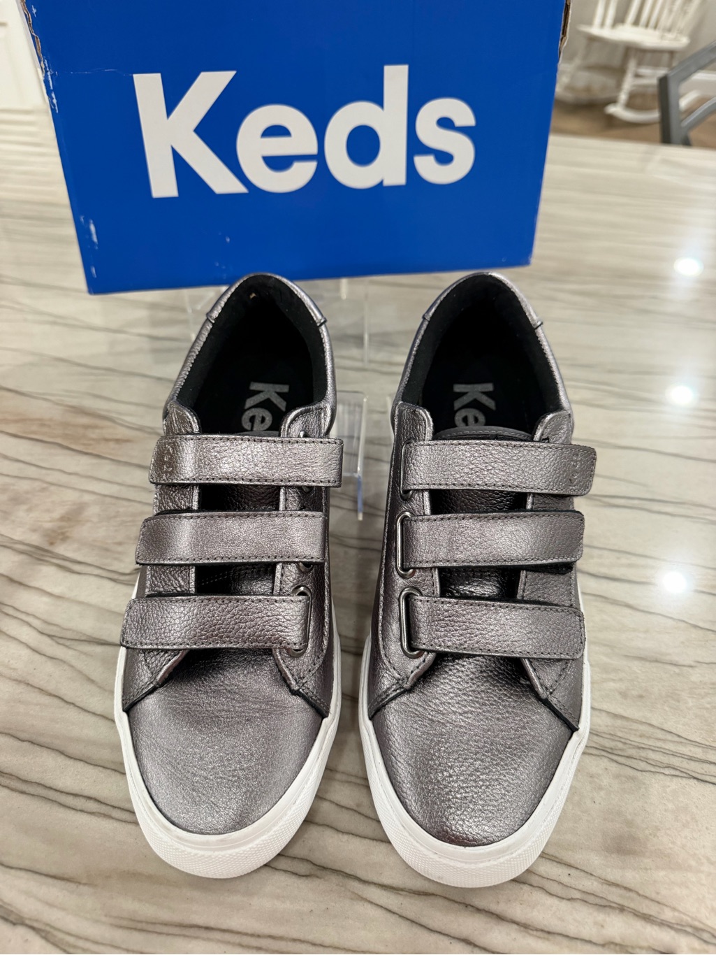 Keds Kids Metallic Silver TripleStrap Sneakers